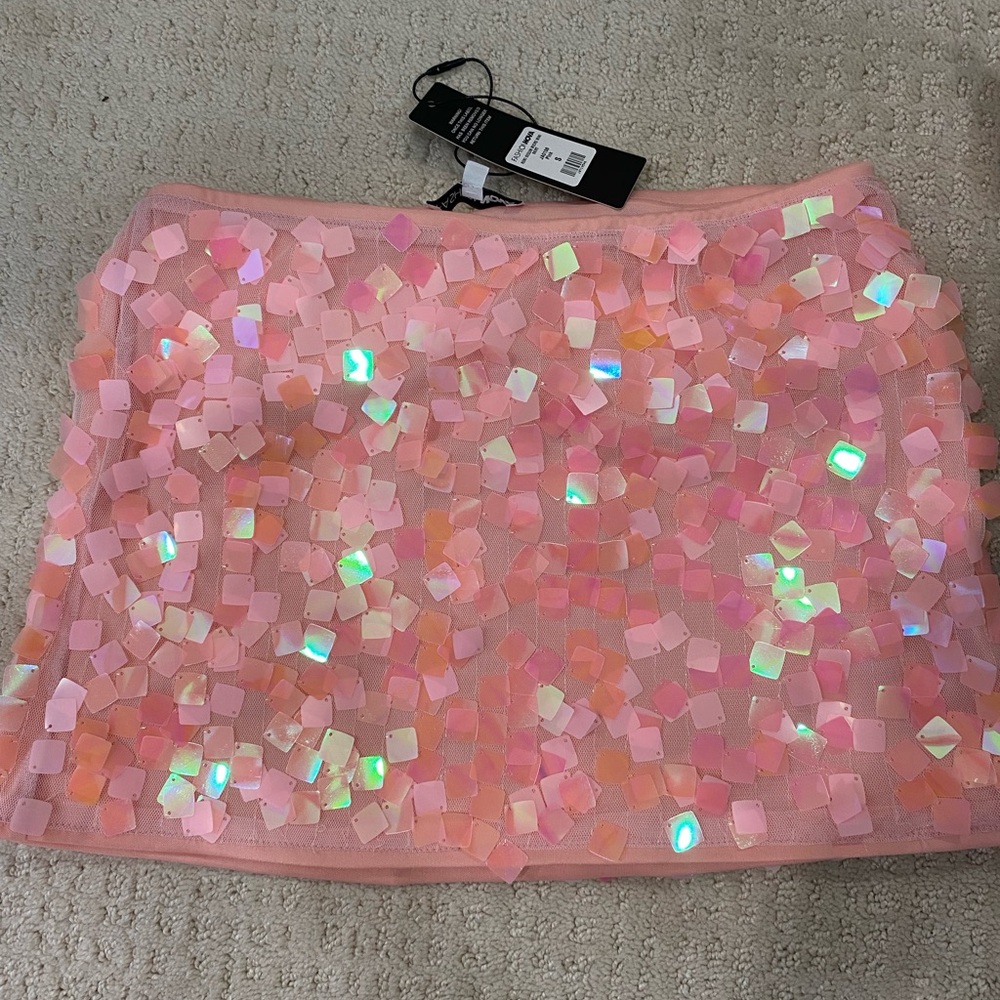 Fashion Nova Iridescent Pink Mini Skirt